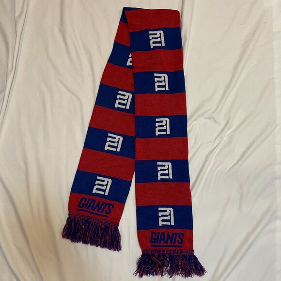 New York Giants Scarf One Size Red Blue Striped - Picture 1 of 1